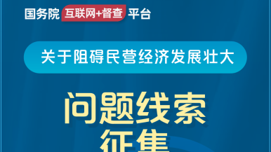 操b美女视频免费国务院“互联网+督查”平台公开征集阻碍民营经济发展壮大问题线索